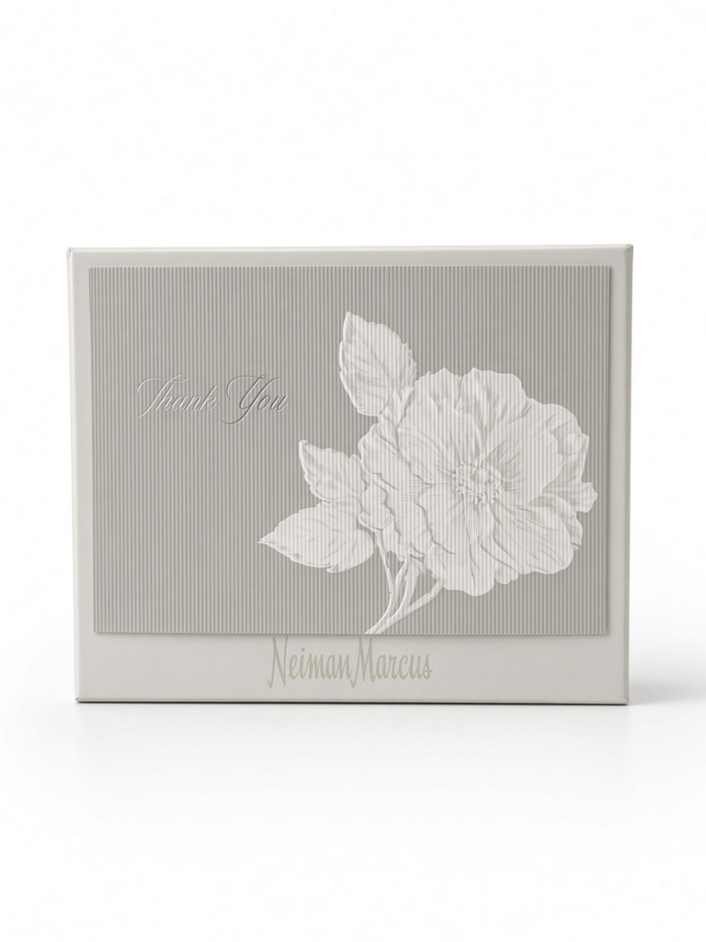 Neiman Marcus “Thank You” Cards 14 Notecards & Envelopes Floral Gray NEW